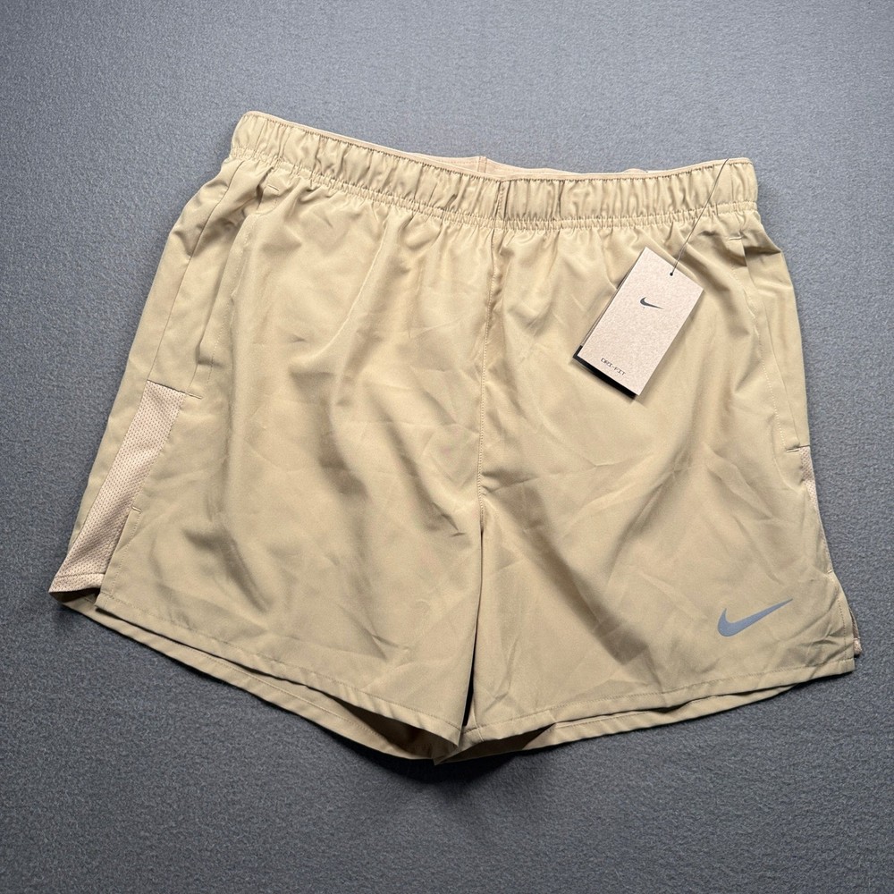 Nike Challenger Running Shorts Mens Medium Khaki 5 Inch Dri-FIT DV9363-297