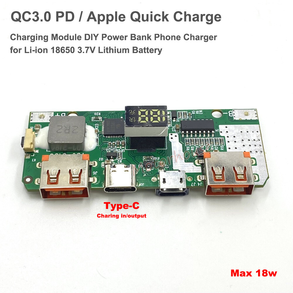 QC PD 3.0 Type-c USB Lithium Li-ion 18650 Battery Fast Charging Charger Module
