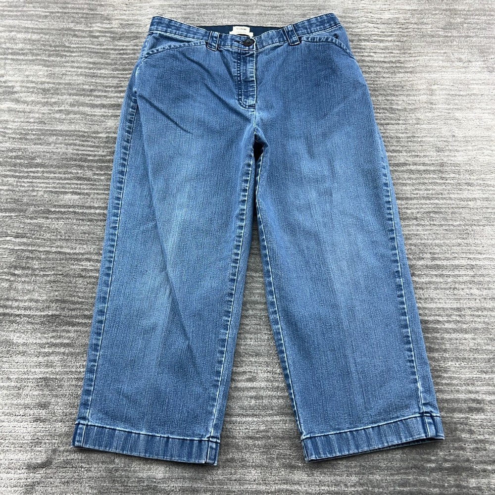 LL Bean Jeans Size 12 Womens Straight Leg Classic Fit High Rise Blue Denim