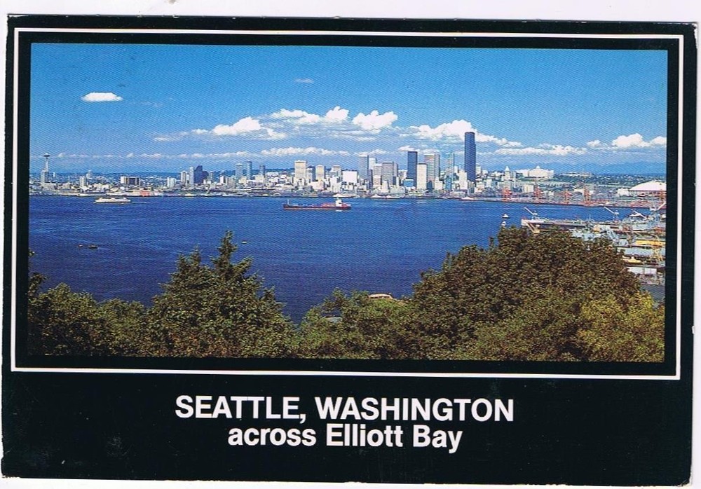 Washington Postcard Seattle Across Elliott Bay