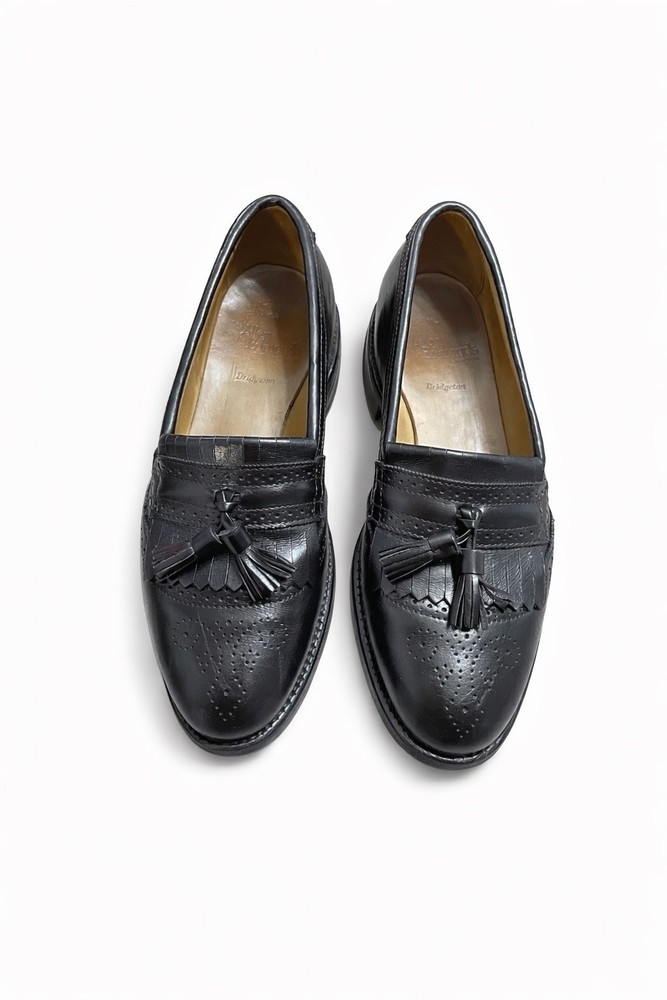 Allen Edmonds Bridgeton Black Brogue Tassel Kiltie Loafers Shoes Size 8 D