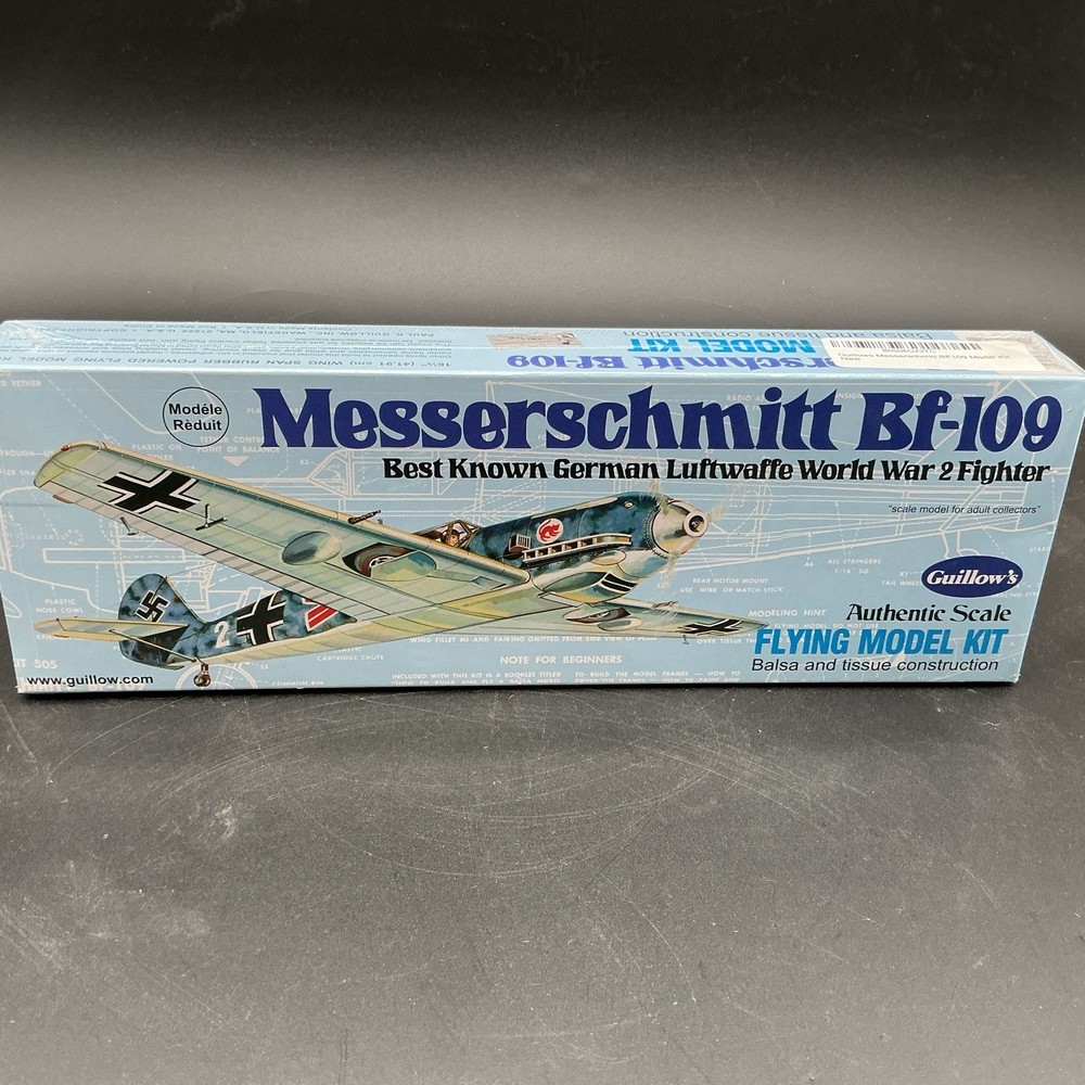 1976 Guillow's Messerschmitt Bf-109 German WW2 Fighter Model KIT #505 1:30 NEW