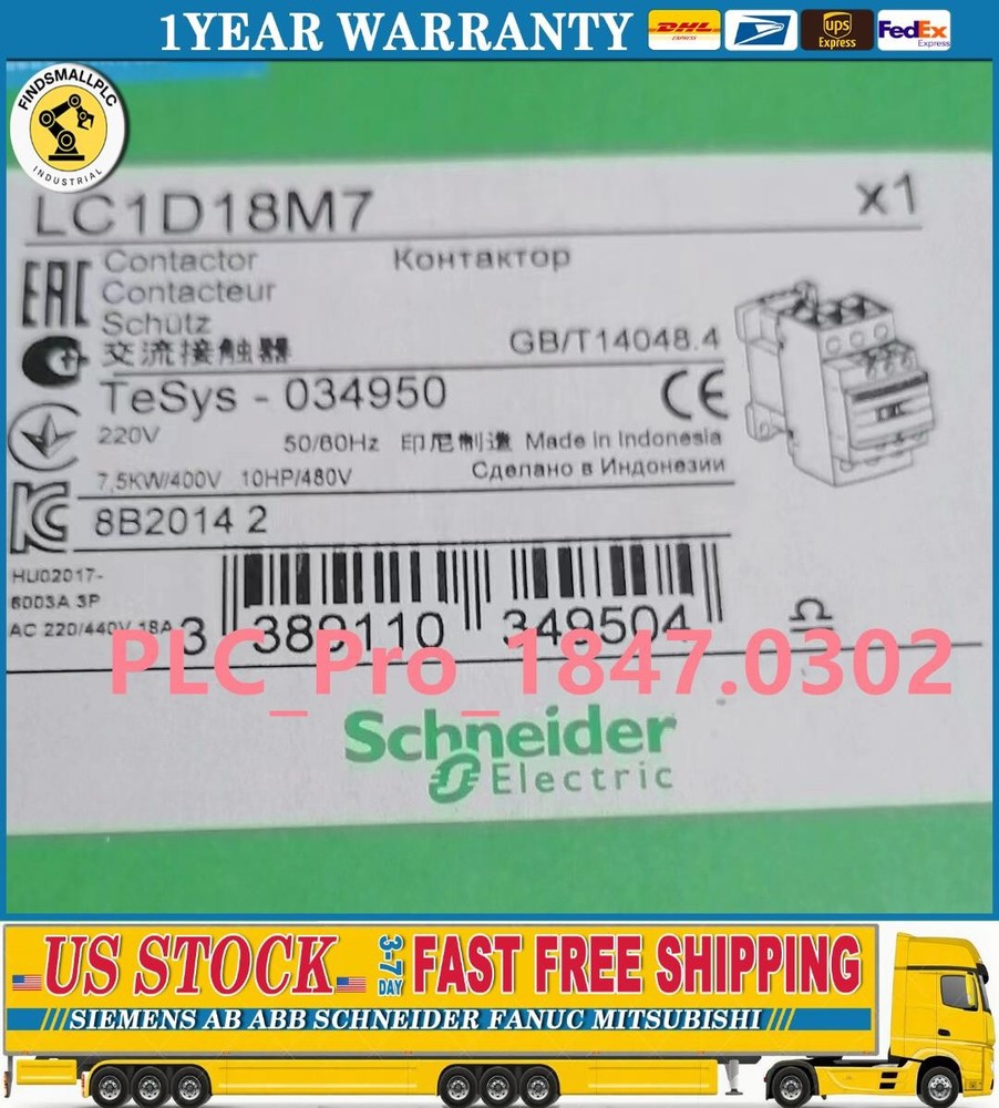 LC1D18M7 Brand New Schneider LC1D18M7 220VAC Contactor Fast delivery US Free TAX