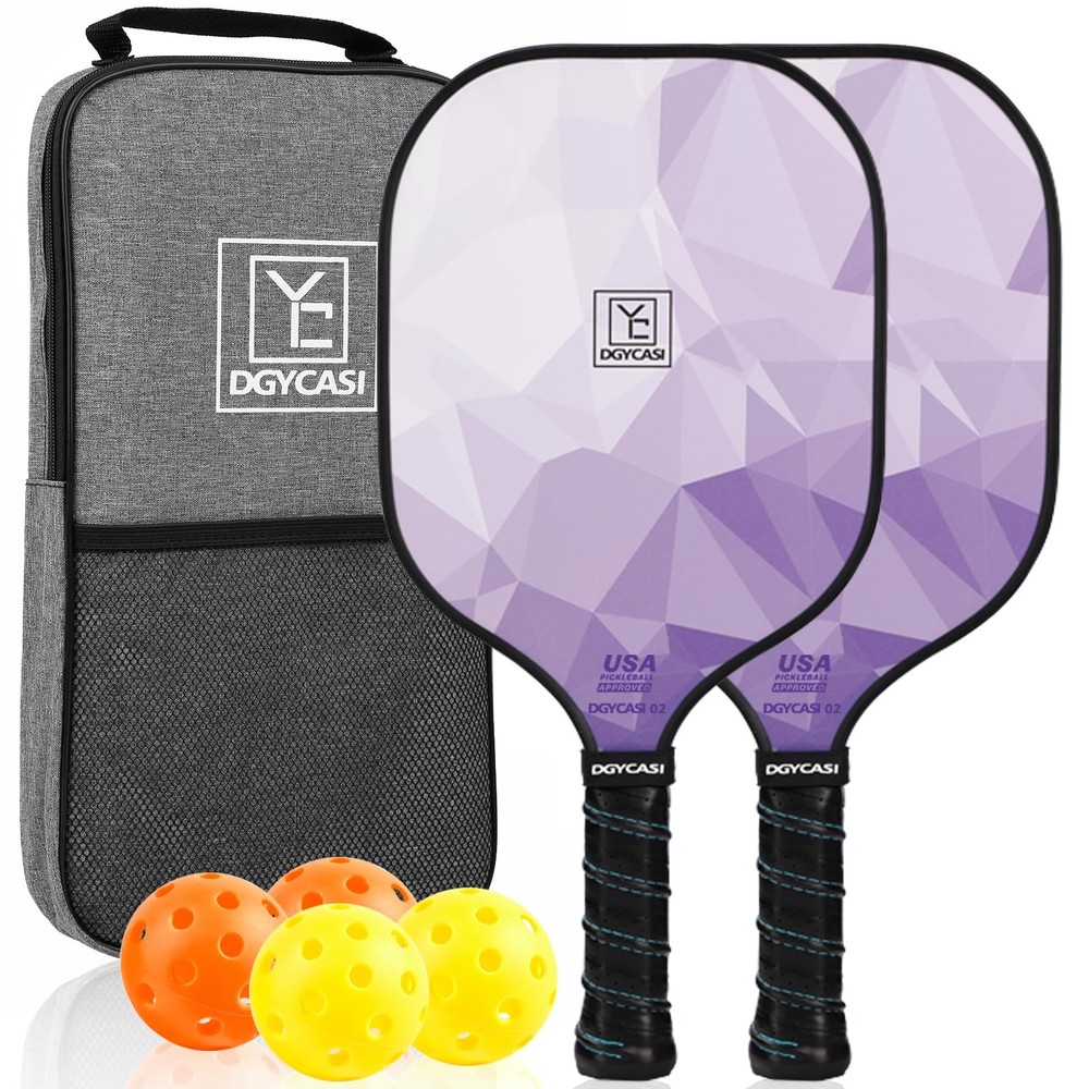 Pickleball Set of 2, USAPA Approved, Fiberglass Lightweight Paddles, 2 Pack, ...
