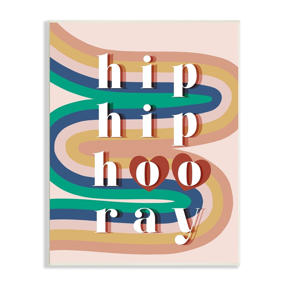 Stupell Hip Hip Hooray Cheer Vintage Typography Abstract  13 x 19