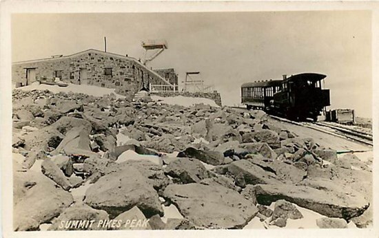 Explore Summit Pikes Peak CO via Cog Train with Vintage RPPC Views