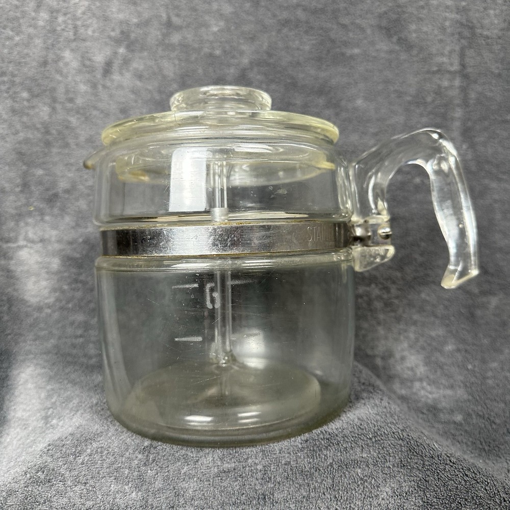 Vintage Pyrex Flameware 6 Cup Glass Coffee Percolator 7756-B INCOMPLETE Parts