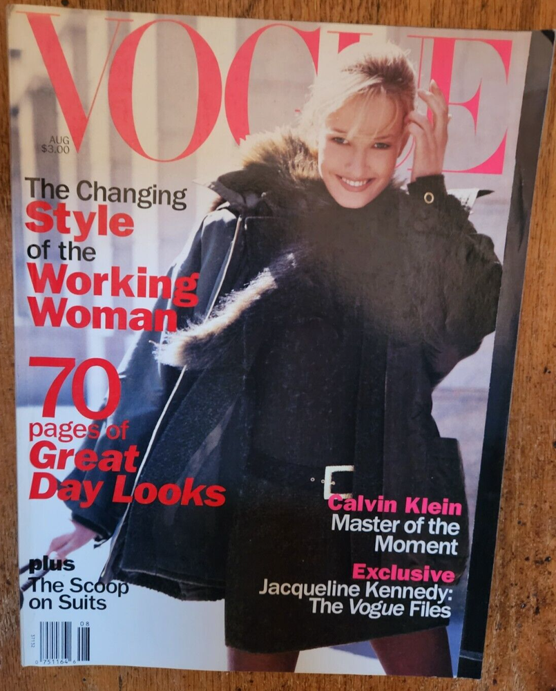 Vogue August 1994 Karen Mulder Calvin Klein Jackie Kennedy Linda Evangelista