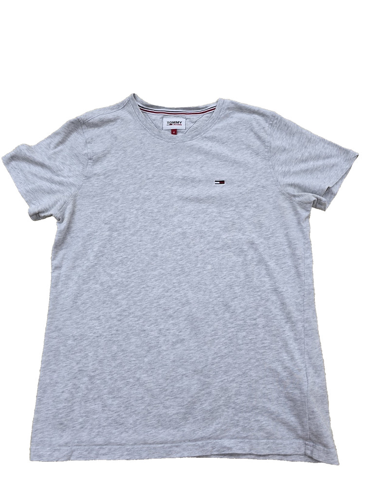 Tommy Jeans Mens M Light Grey Heather Short Sleeve Crew Neck T-Shirt Cotton