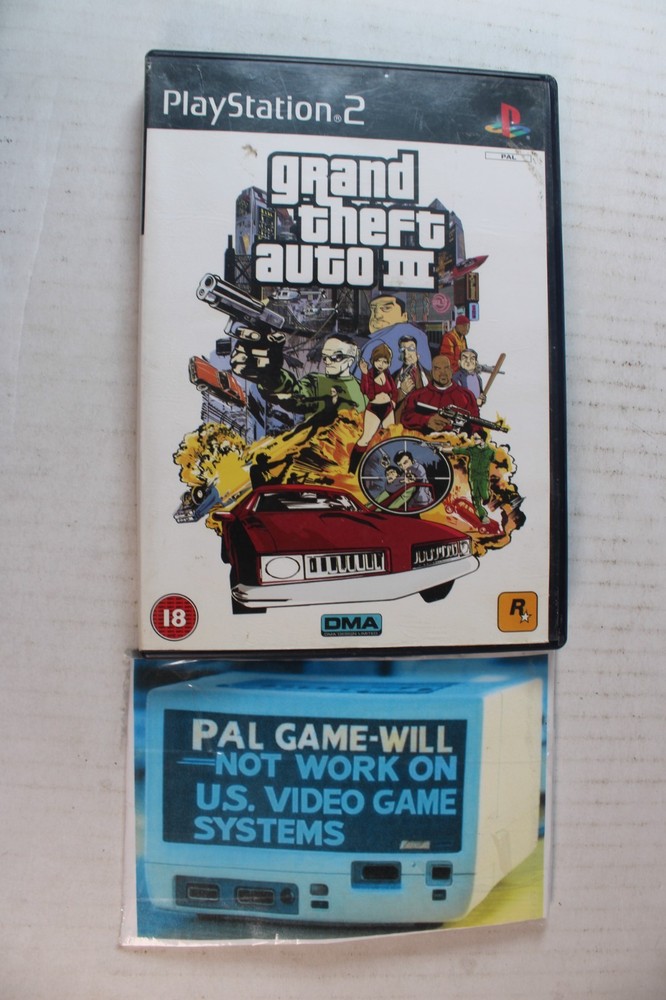 Grand Theft Auto III (Sony Playstation 2 PS2) W/ Manual PAL not for U.S. console