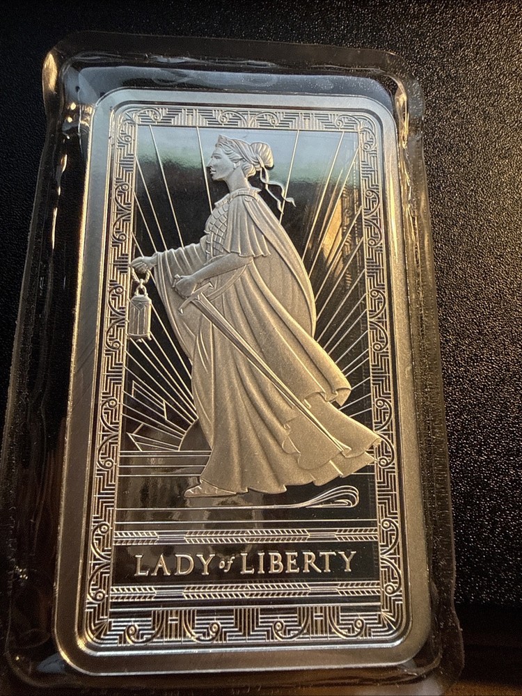 PAMP Lady of Liberty 10 oz .999 Fine Silver Bar in Packaging