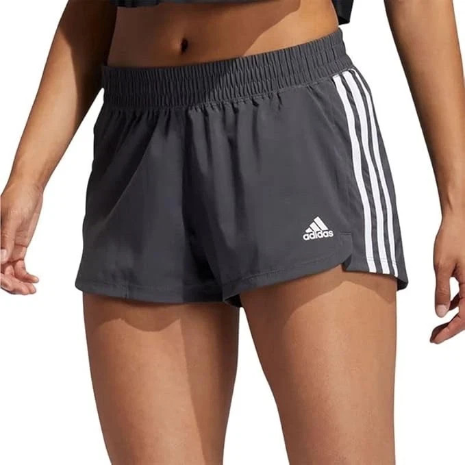 Adidas Aeroready Pacer 3 Stripes Woven Training Shorts Gray Women's Size XL