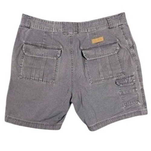 Cabelas 7-Pocket Hiker Shorts Mens 38 Grey Canvas Cargo Utility Trail Hiking
