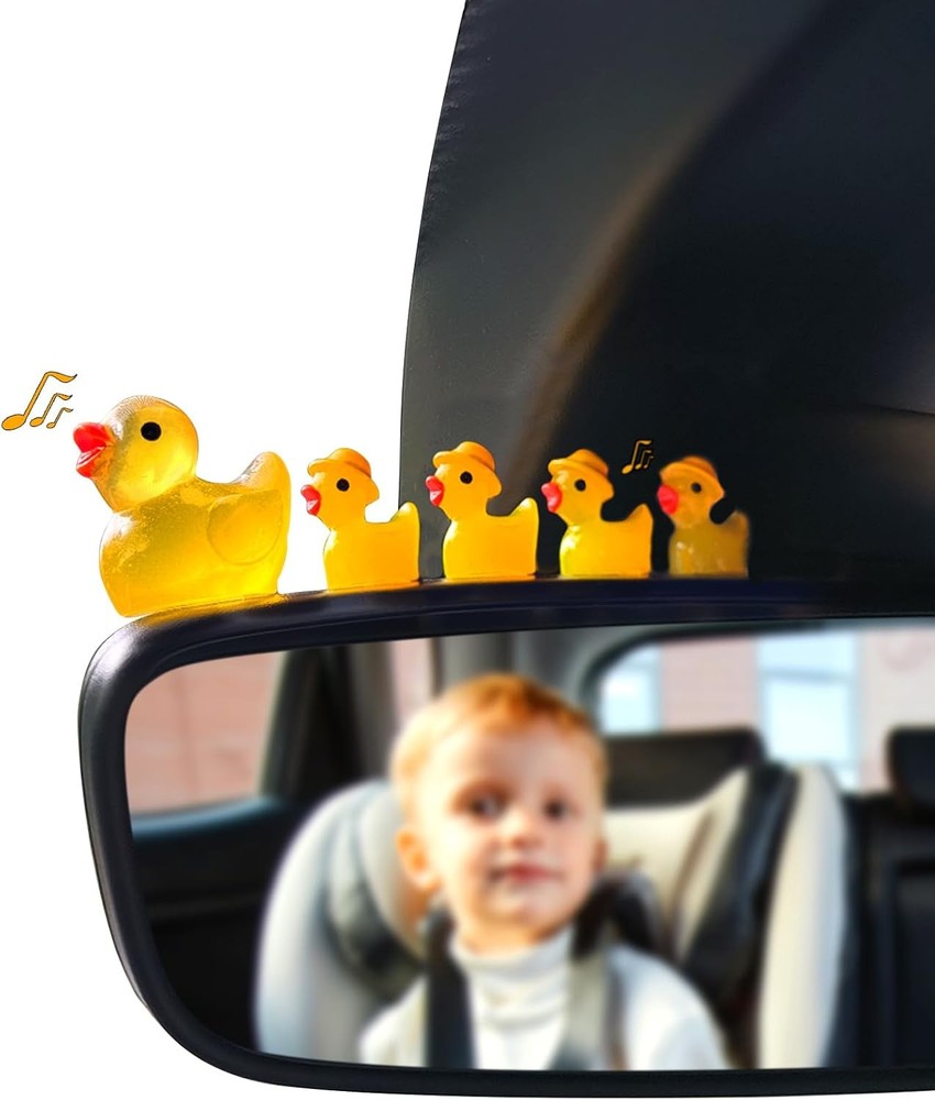20PCS Luminous Mini Ducks Car Dashboard Decorations, Cute Duck Stuff Rearview Mi