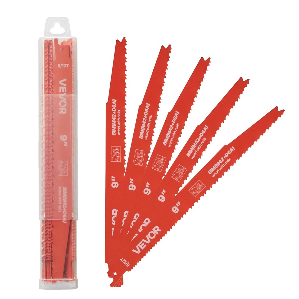 VEVOR Reciprocating Saw Blades,25 Pack,6/12 TPI Bi-Metal Reciprocating Saw Blade