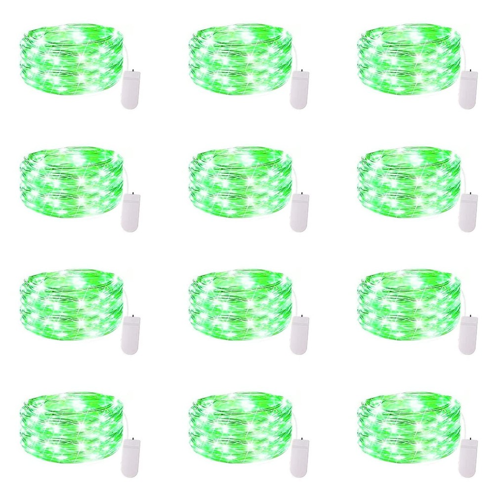 12 Pack Fairy Lights - Battery Operated 7 Ft Silver Wire 20 Led Waterproof St...
