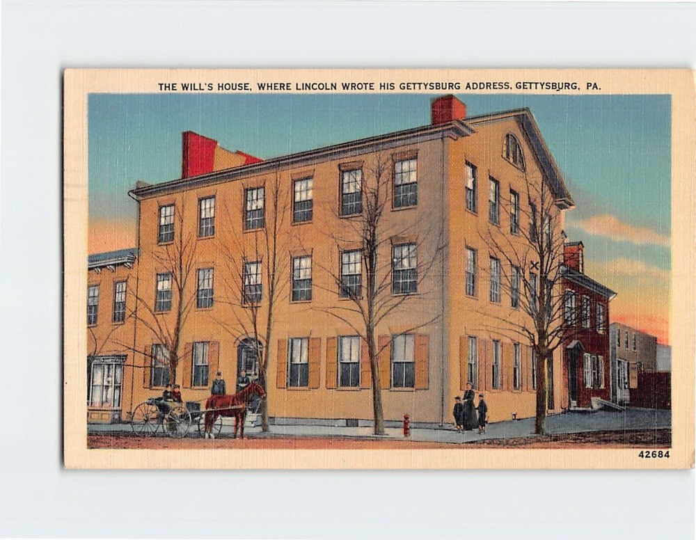 Postcard The Will's House Where Lincoln Wrote His Gettysburg Address PA USA