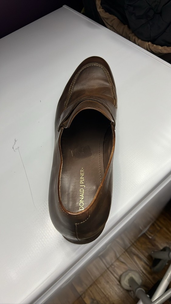 Donald J Pliner Men's Brown Leather Slip-On Loafers