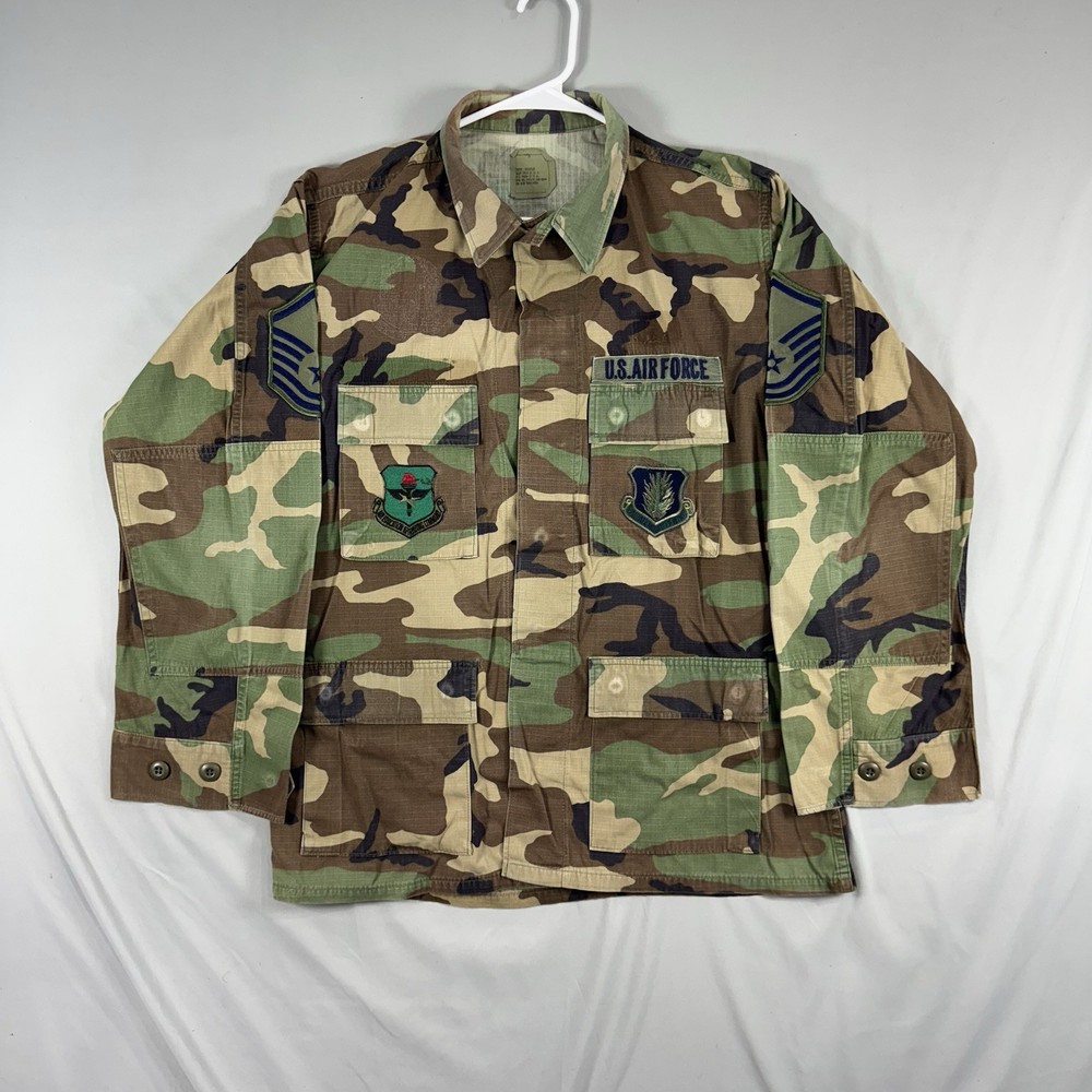 Vintage US Army Jacket Men’s Medium Regular Woodland Camo Combat Coat 80s BDU