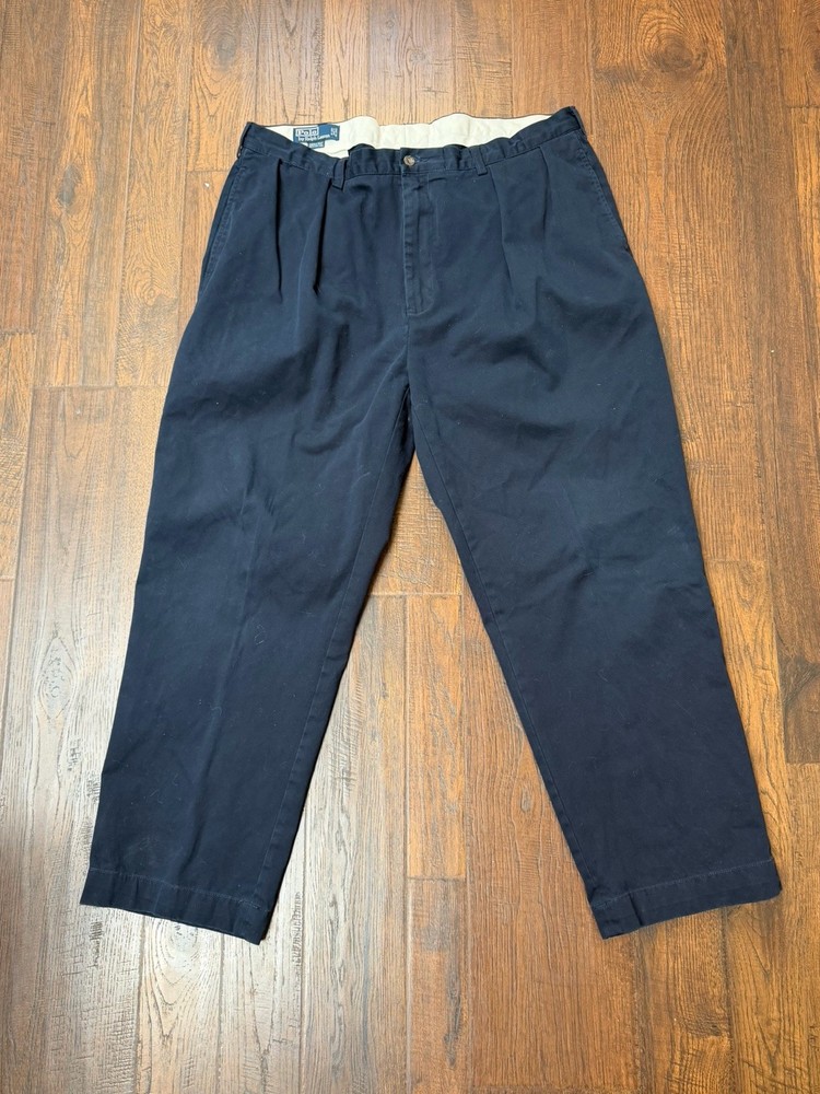 Polo Ralph Lauren Andrew Chino Pants Mens 38x28 Pleated Trouser Preppy Workwear