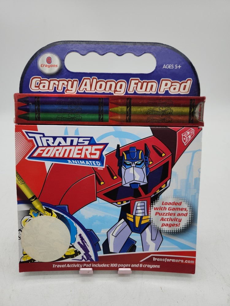 Transformers Animated Carry Along Fun Pad  Color Book 2009 Hasbro