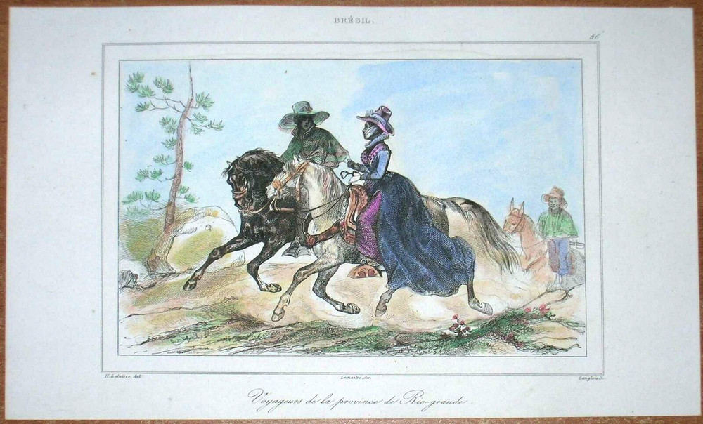 1837 print BRAZIL: TRAVELLERS IN PROVINCE OF RIO GRANDE, #50