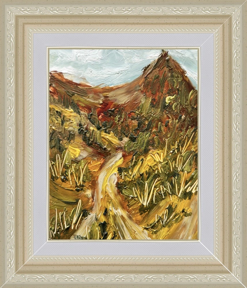 Framed Western Landscape Oil Painting of American Nature Outdoors Art