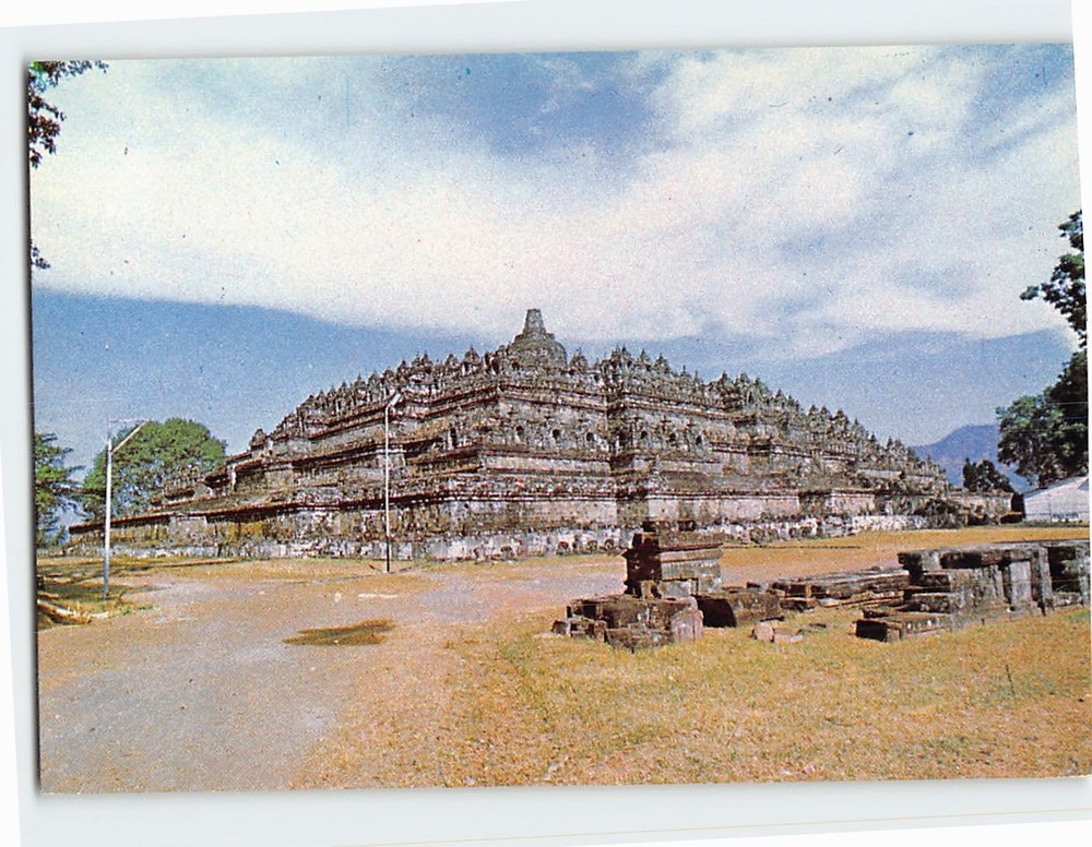 Postcard Borobudur Temple Central Java Indonesia