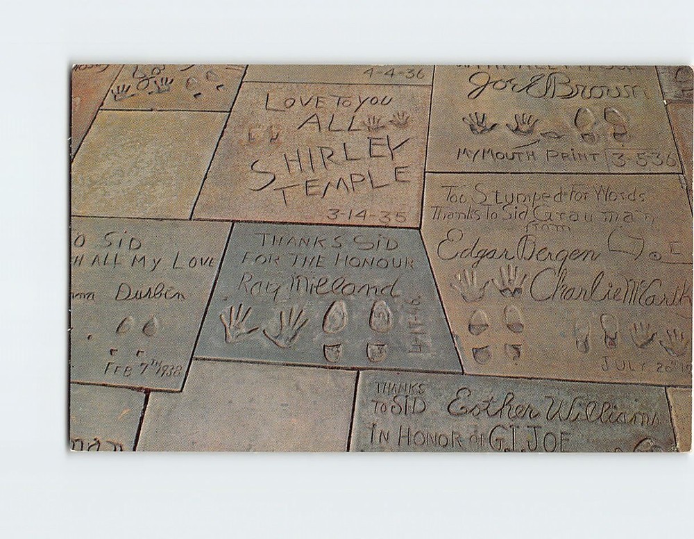 Postcard Footprints Of The Stars, Graumans Chinese Theatre, San Francisco, CA
