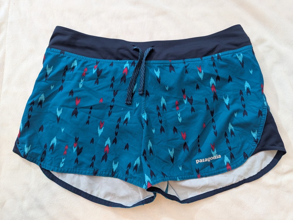 Z1 PATAGONIA Lined Nine Trails Shorts Women's S Teal Athletic Stretch