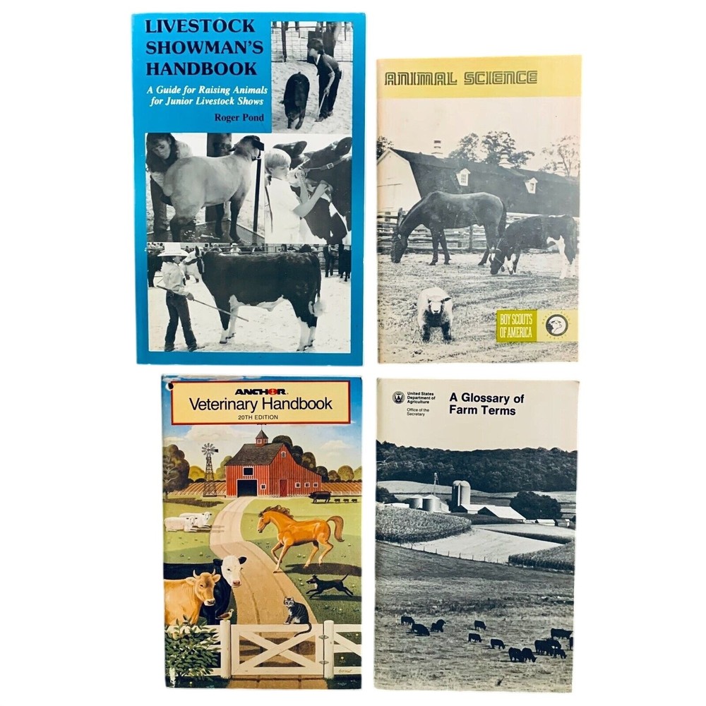 Husbandry Booklets - Boy Scouts, Vet Manual, Farm Glossary & 4H FFA Set of 4