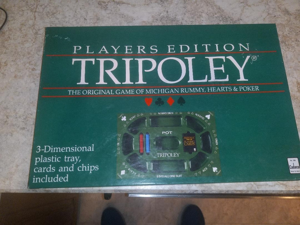 Vintage 1989 TRIPOLEY Players Edition No. 300 Rummy Hearts & Poker Complete