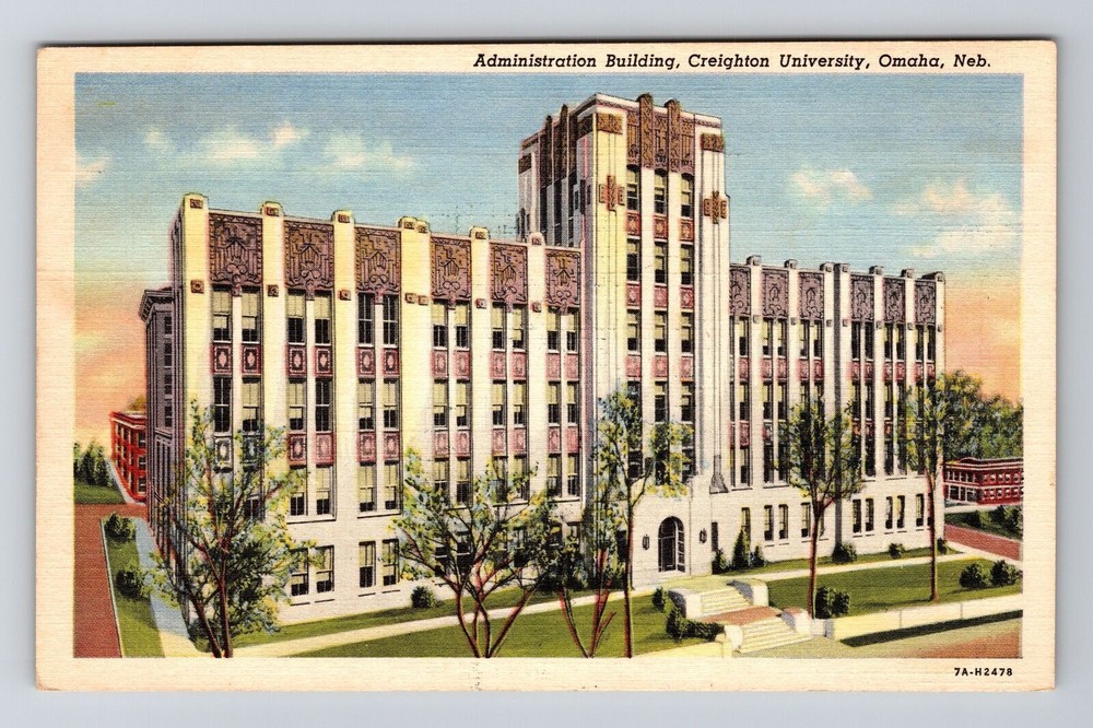 Omaha NE-Nebraska, Administration Building, Vintage Postcard