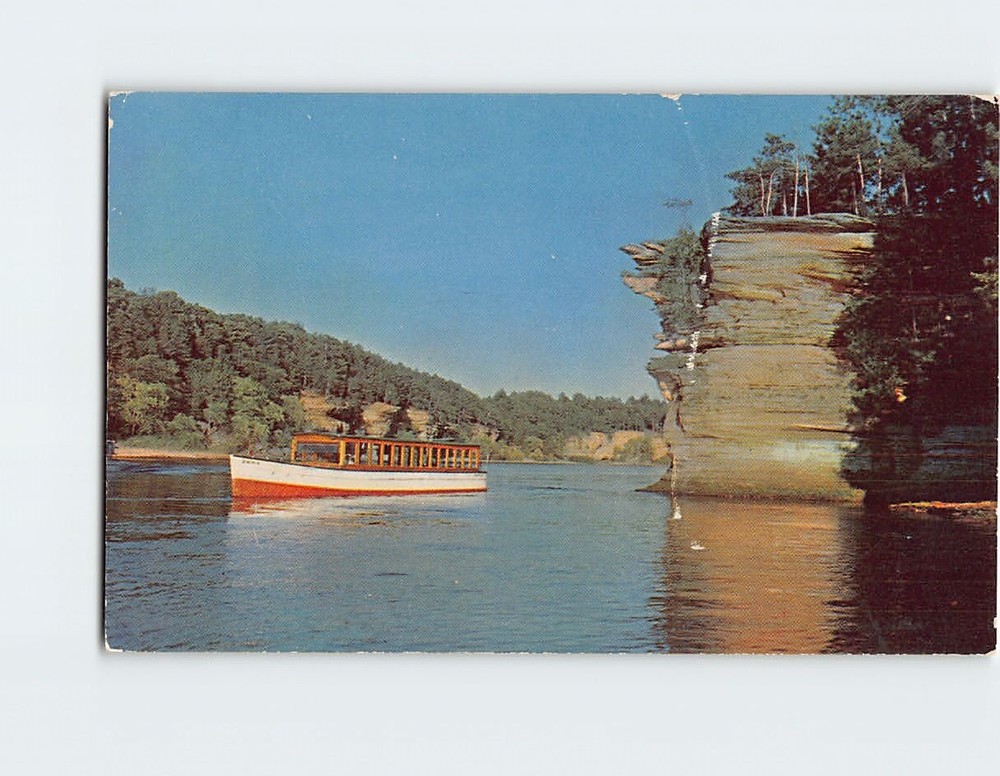 Postcard At Hawk's Beak Lower Dells of the Wisconsin River Wisconsin Dells USA