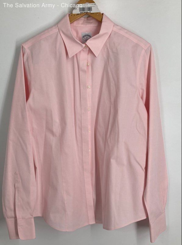 Brooks Brothers Mens Pink Cotton Long Sleeve Casual Button-Up Shirt Size 10