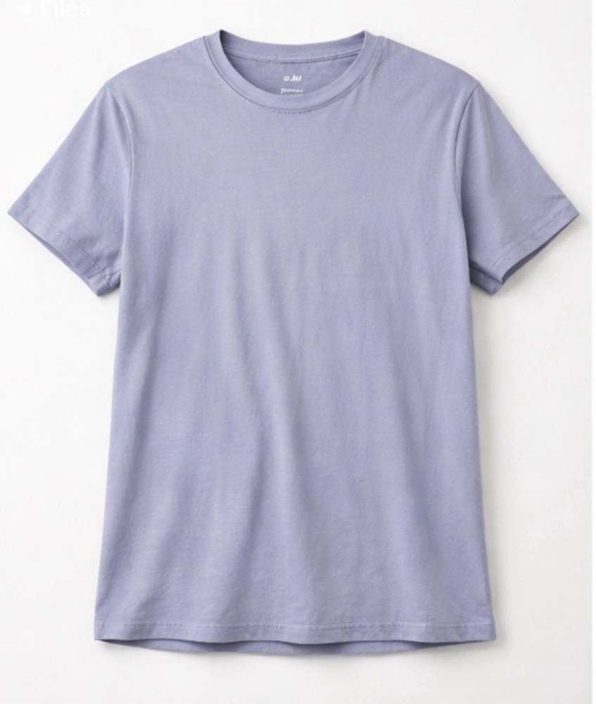H&M Long Fit T-Shirt Men’s Medium Light Blue Crew Neck Short Sleeve Basic Tee