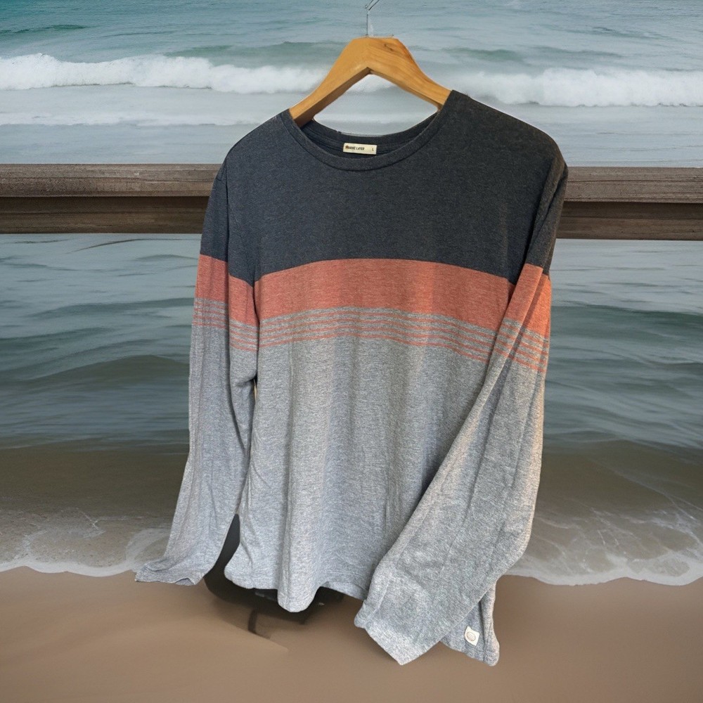 Marine Layer Shirt Mens L Large Cotton Modal Blend Signature Stripe Long Sleeve