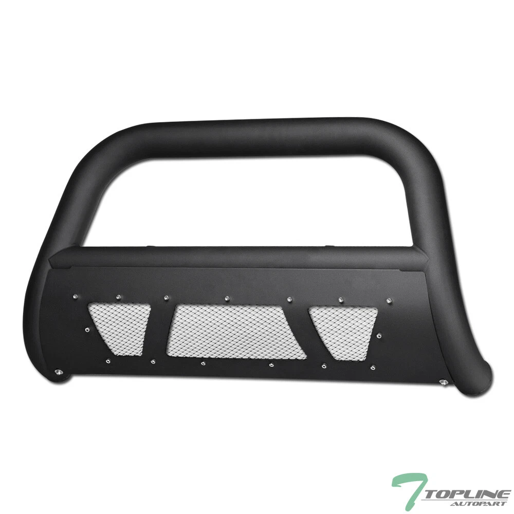 Topline 746756366037 Studded Mesh Bull Bar Bumper Grille Guard - Matte Black