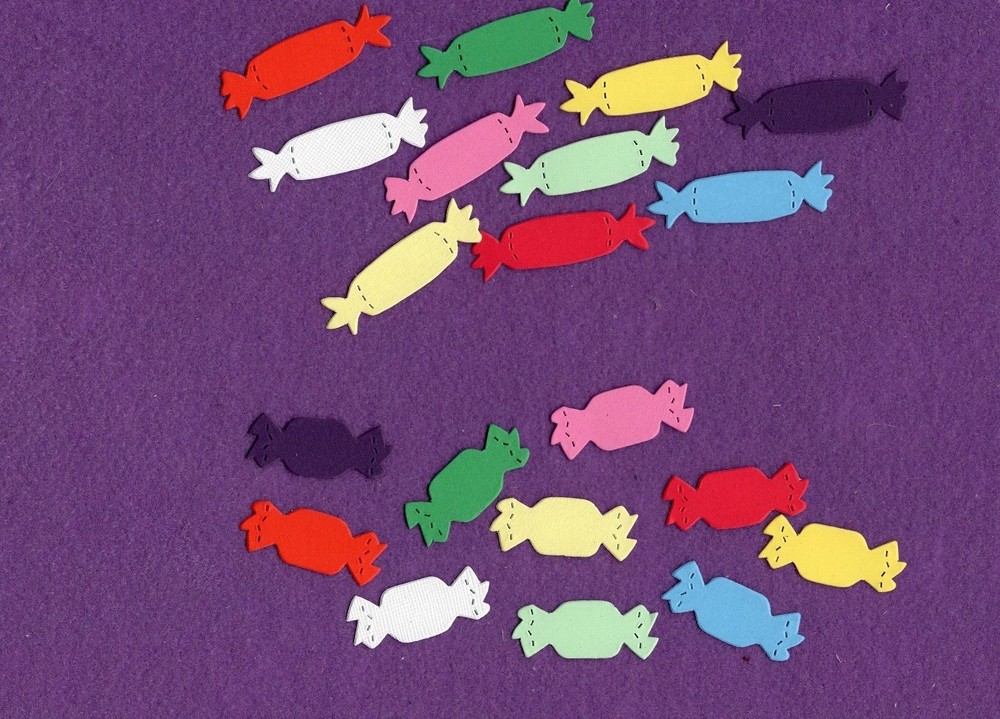 CANDY die cuts scrapbook cards