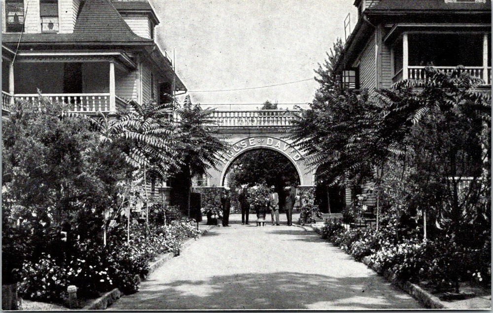 c1920 Entry Gate at House of David Benton Harbor Michigan Vintage Postcard
