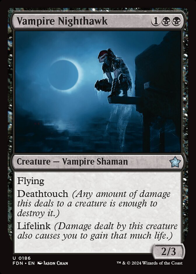 MTG Magic the Gathering Vampire Nighthawk (186/789) Foundations LP