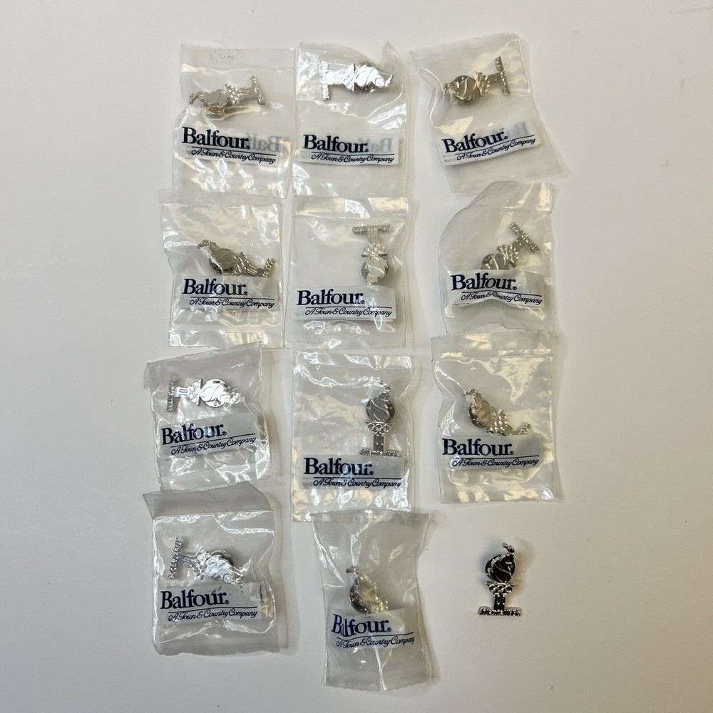 Lot of 12 1996 Atlanta 100 Olympic Torch Lapel Pin Silver