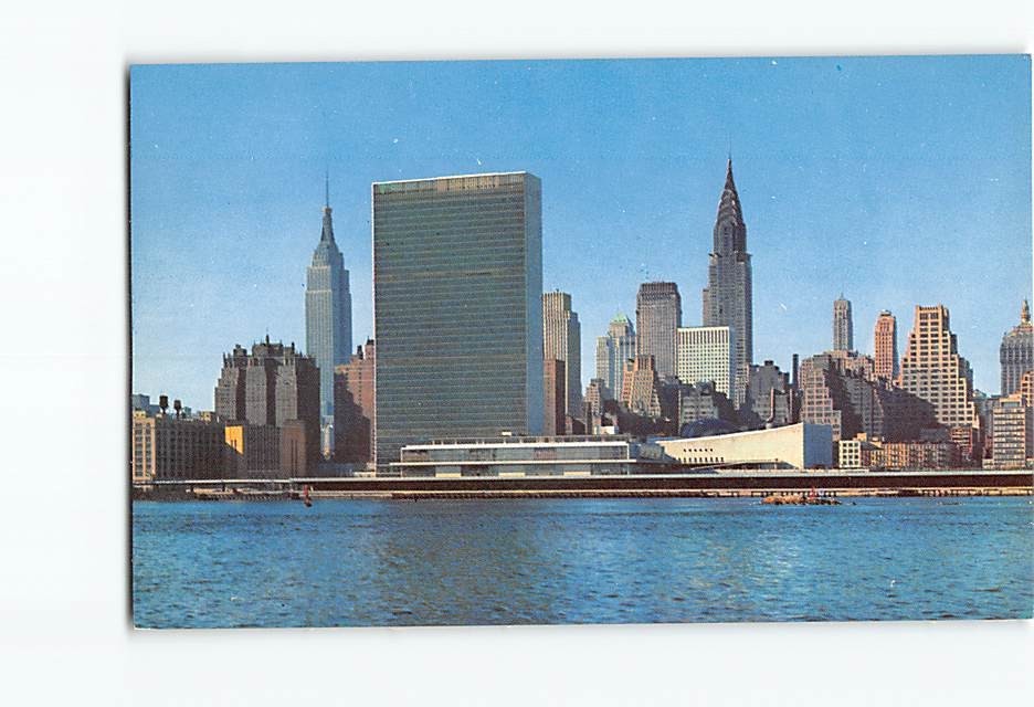 Postcard Mid Manhattan skyline from across the East River New York City NY USA