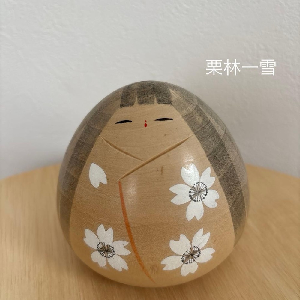 Kuribayashi Issetsu Creative Kokeshi Doll Cute Round Face 24hr Shipping New