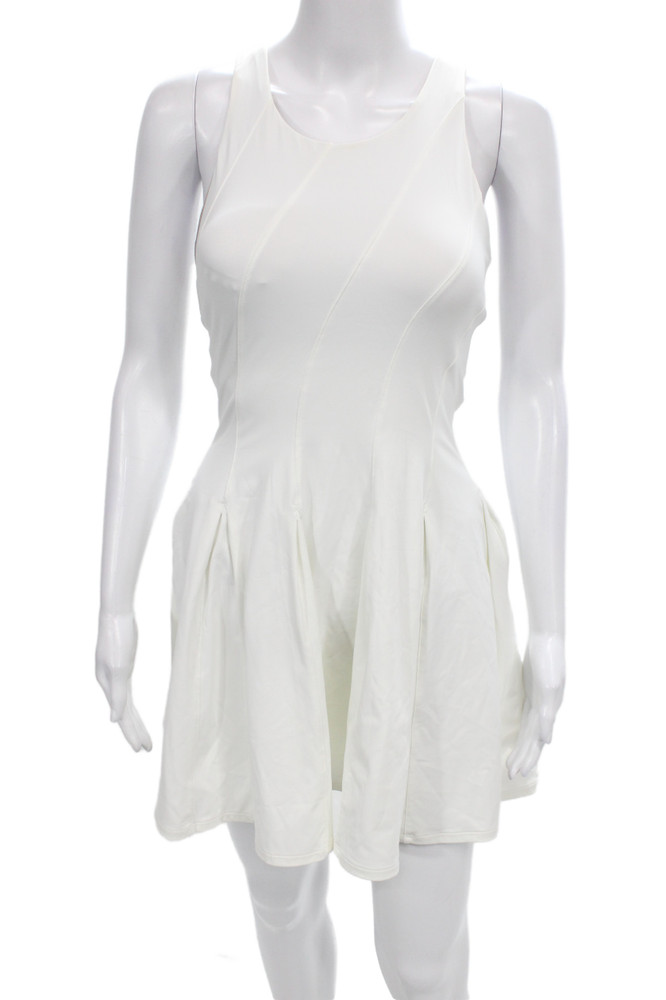 Lululemon Womens Fit & Flare Tank Dress White Polyester Size 6Free Shipping in US $100+ Orders | $6.95 Orders Below