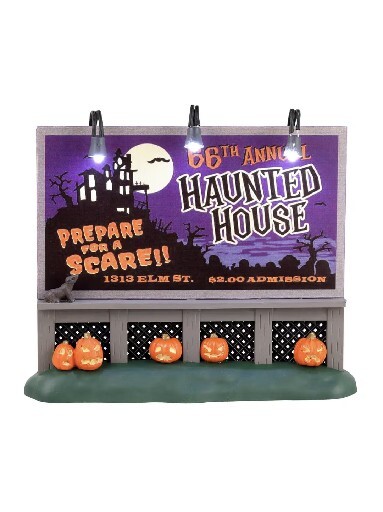 Lemax Spookytown Haunted House Billboard Halloween Decor 34075
