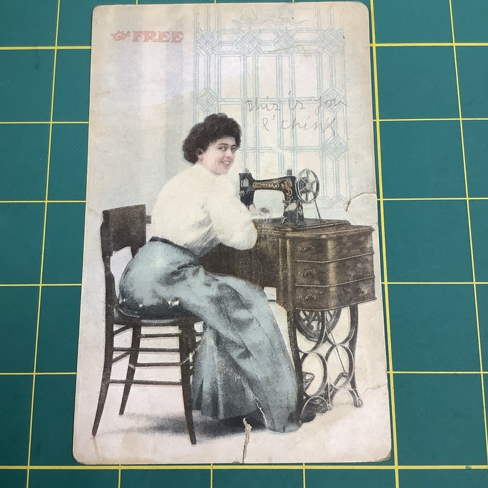 c.1910 The Free Sewing Machine Advertising Postcard