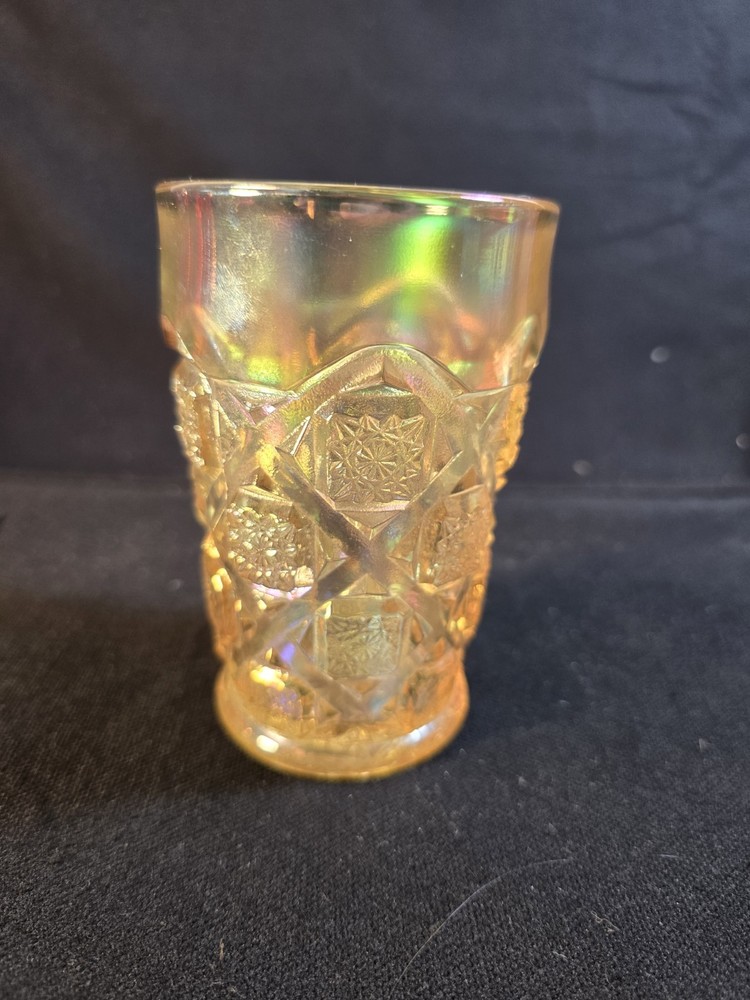 Westmoreland Amethyst Carnival Glass Old Quilt Tumbler