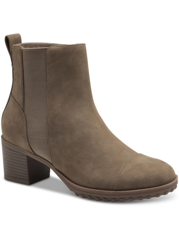 GIANI BERNINI Womens Beige Pulltab Sloann Round Toe Stacked Heel Booties 10 M