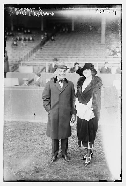 Photo:Jacob Ruppert Miss E. Harwood 1921 Baseball Stadium New York Yankees